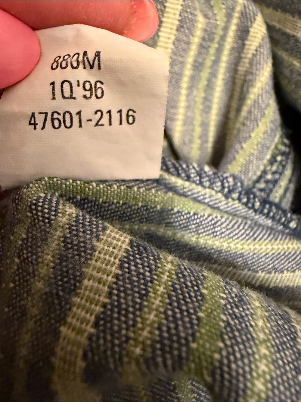 Levi’s Vintage 1996 Hickory Stripe Work Shirt Button Up Blue Green Women's Small - Picture 8 of 12